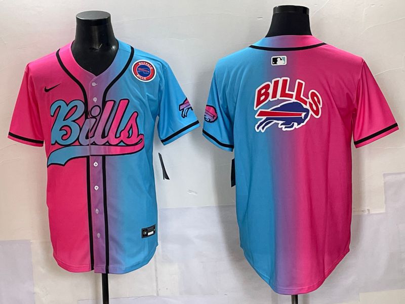 Men 2025 Buffalo Bills Blank Blue pink Nike Limited NFL Jersey 005->buffalo bills->NFL Jersey